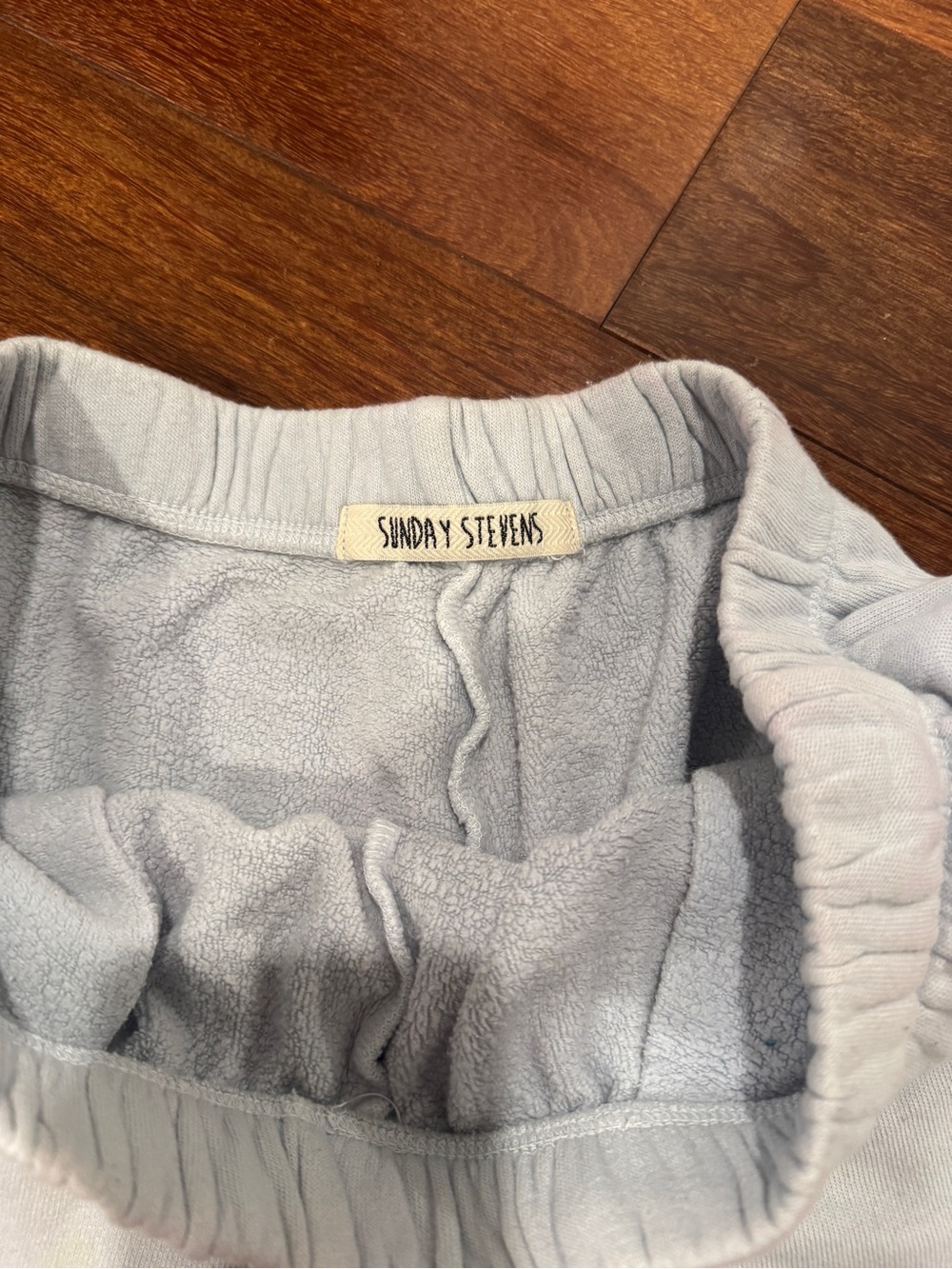 Women's Light Blue Fleece Jogger Shorts